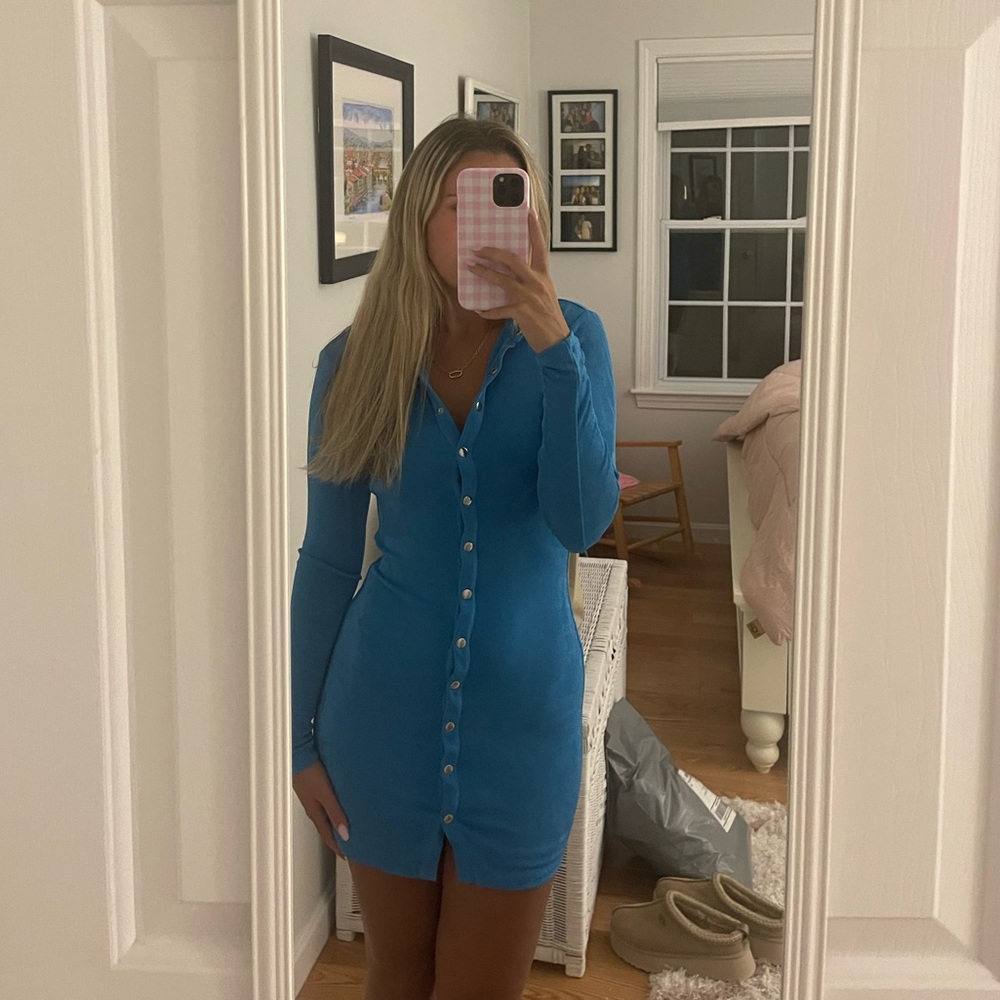 Blue Princess Polly button down dress